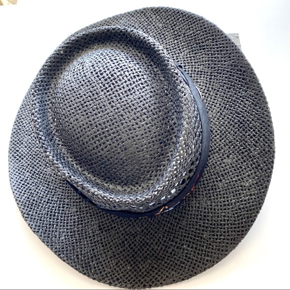 Black Straw Golf Hat 